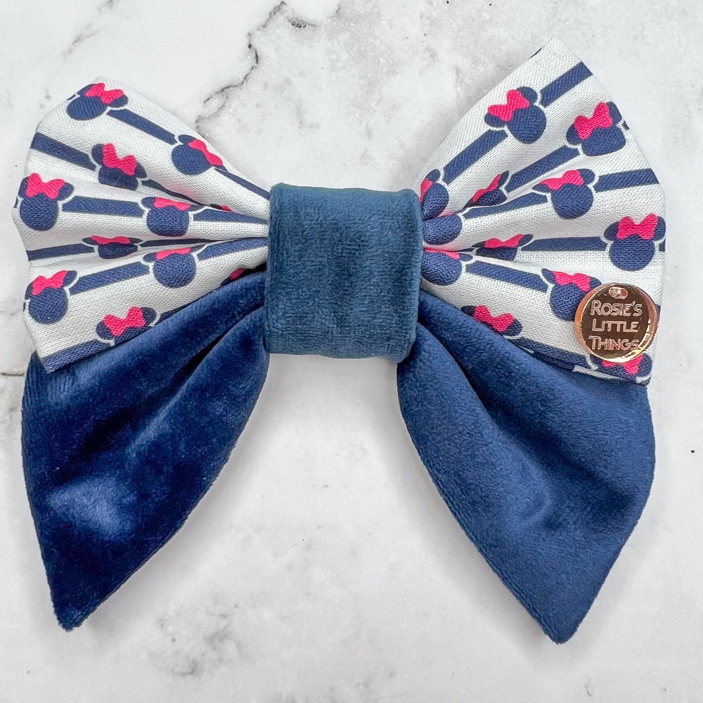 M!nnie Mouse on White & Blue Strips