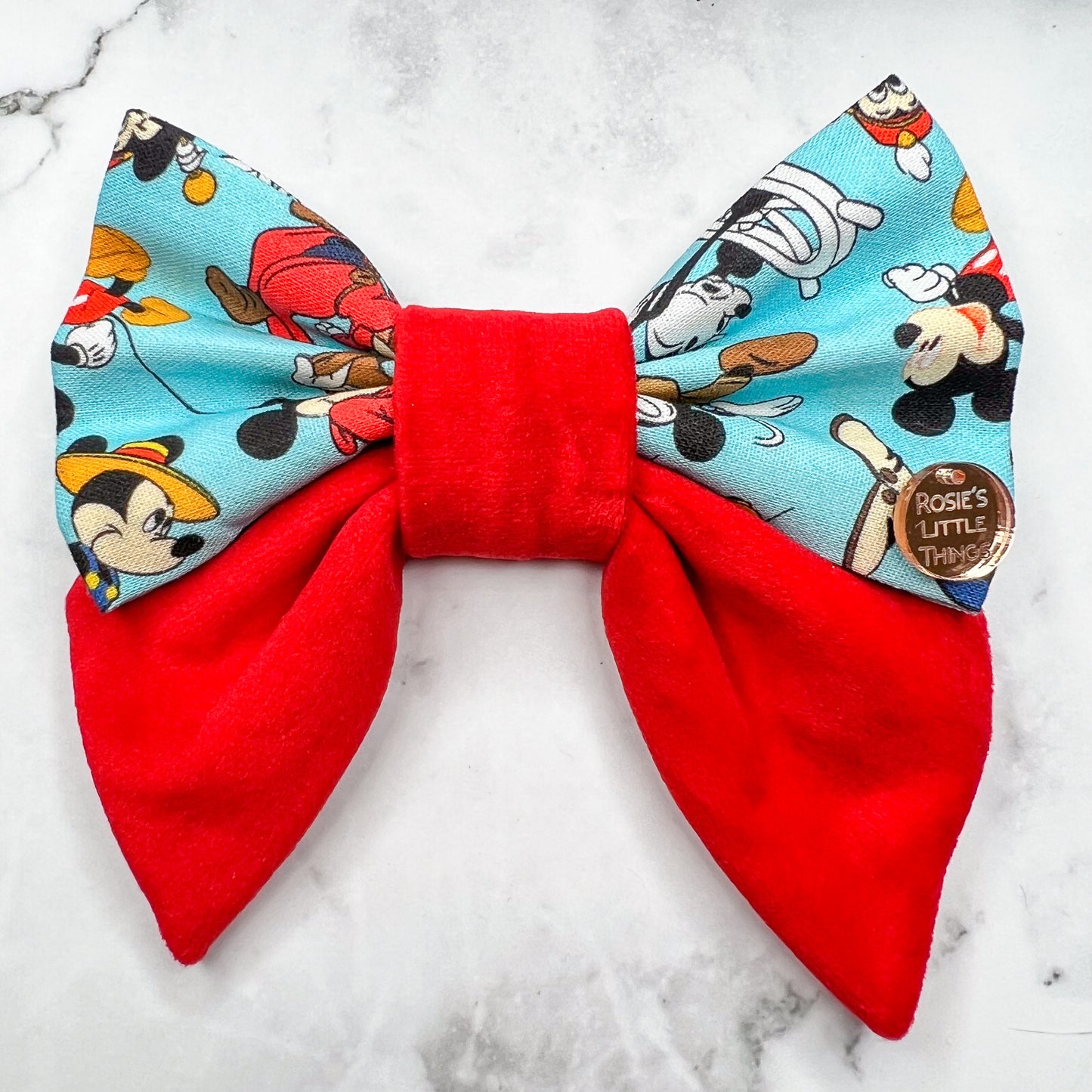 Mickey Mouse on Blue - Sailor Bow