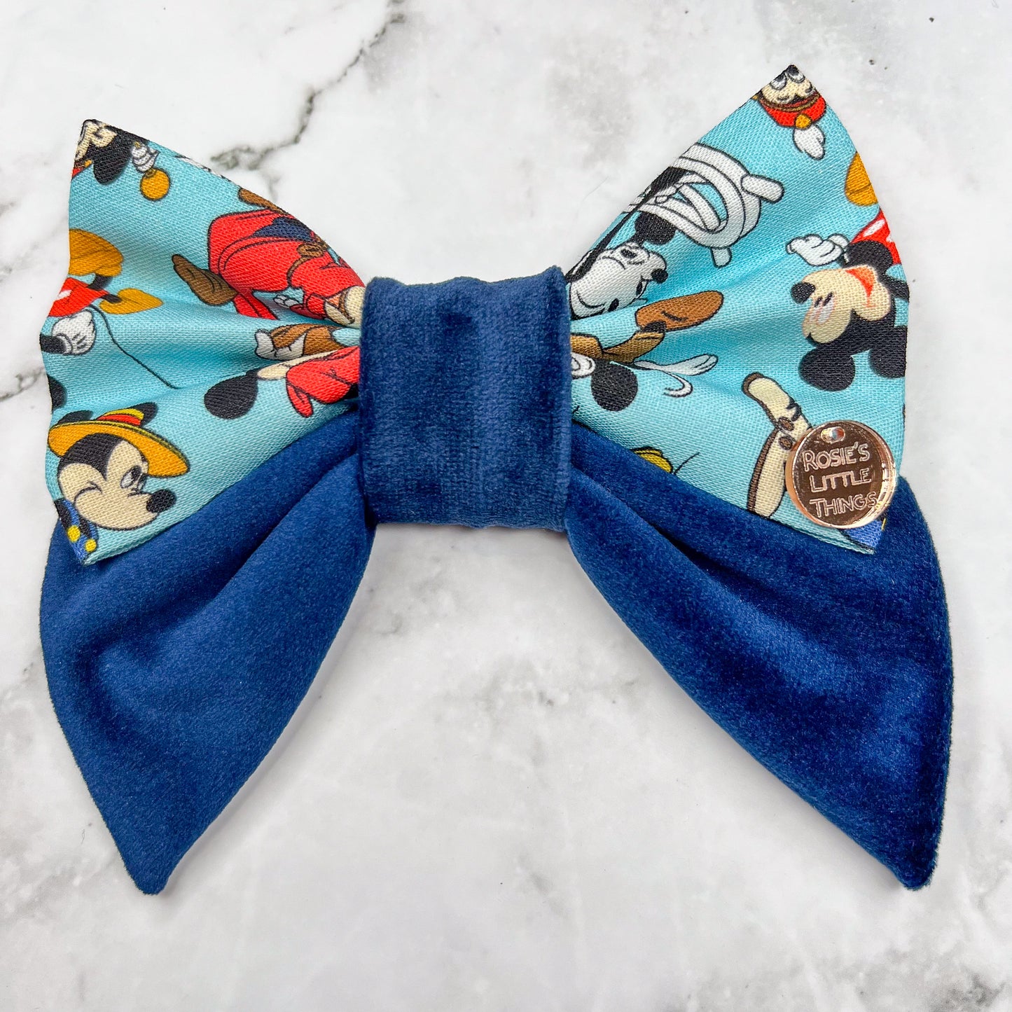 Mickey Mouse on Blue - Sailor Bow
