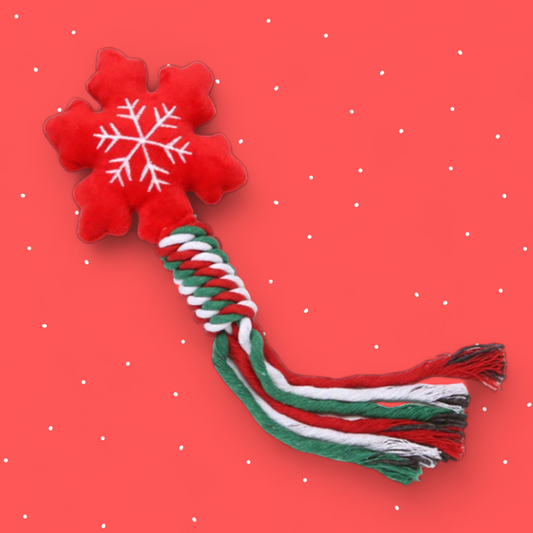 Christmas Toy - Red Snowflake Knotted Rope Toy