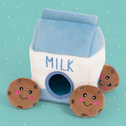 Zippy Paws - Burrow Dog Toy - Milk and Cookies