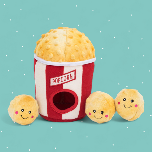 Zippy Paws - Burrow Dog Toy - Popcorn in a Bucket